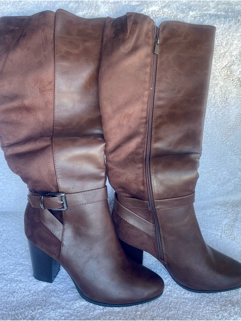 NWT Top Moda Chapo-1 Brown Riding Boots Block Heel Size 9